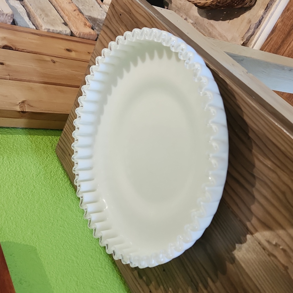 Vintage Fenton Cake plate Silver crest
